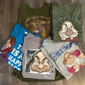 Disney bundle of 5 grumpy adult tees